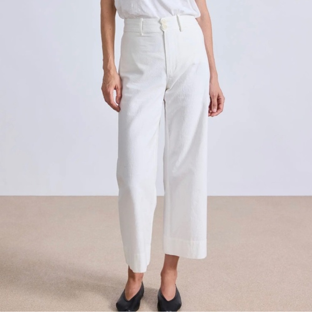 Apiece Apart White Wide Leg Pants